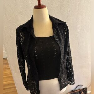 Black elegant lace shirt